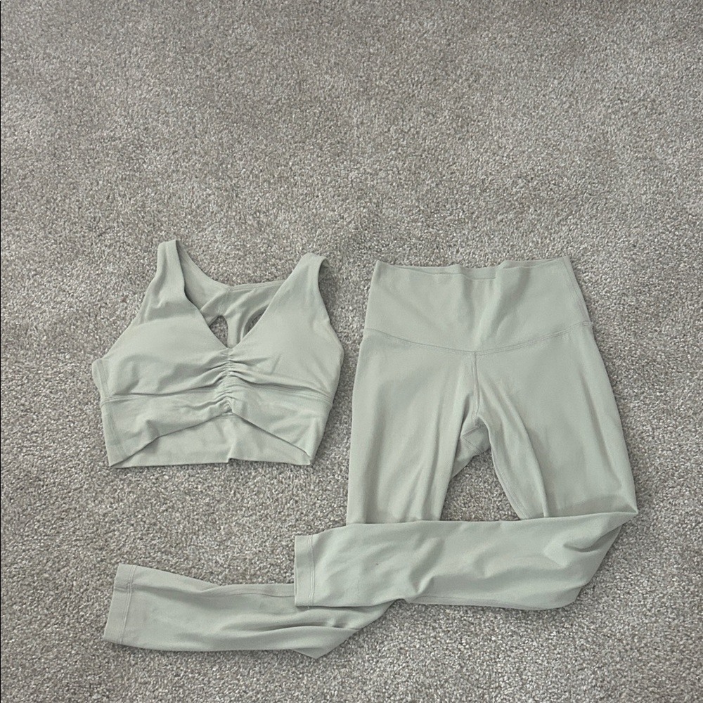 Aritzia Light Green Leggings and Top Set